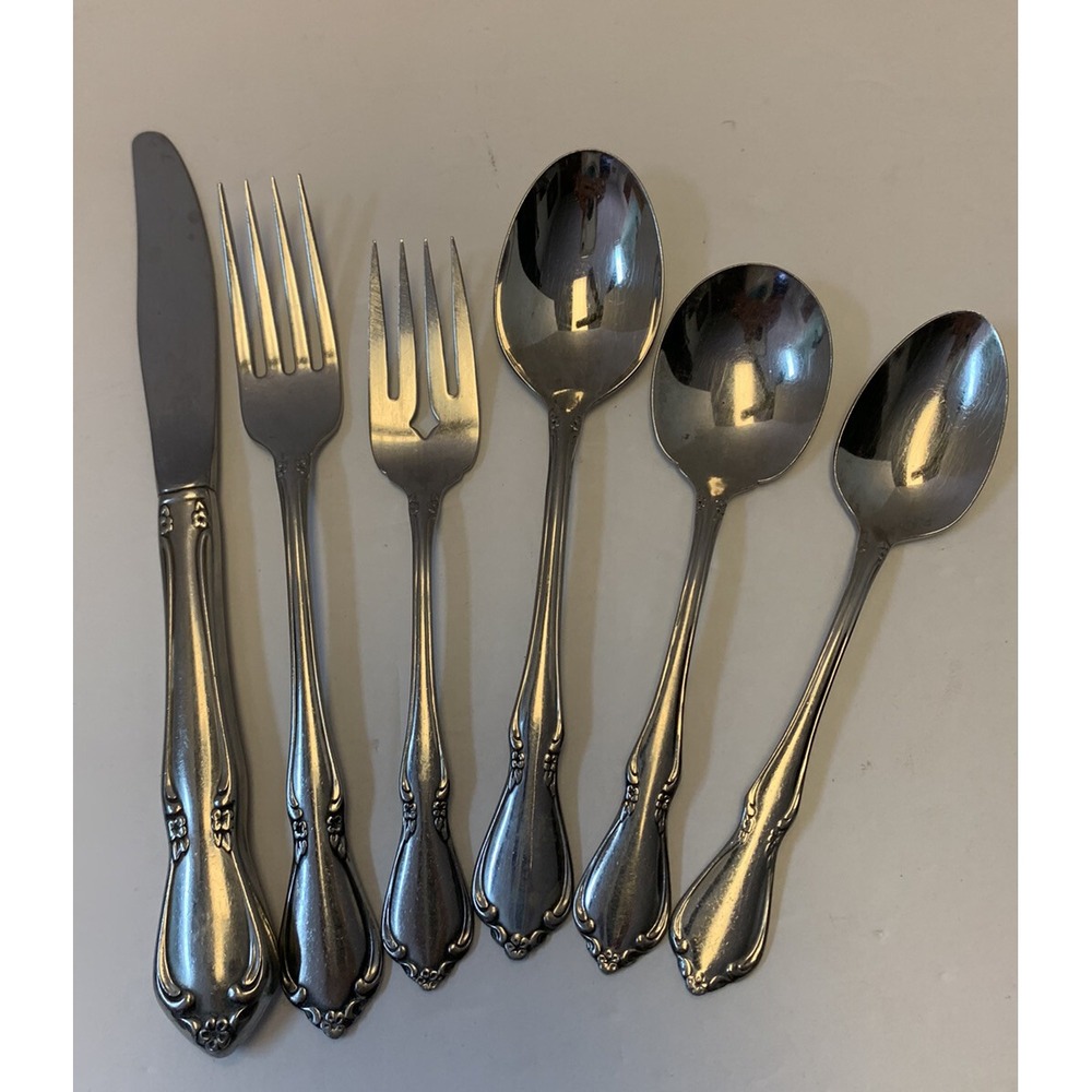 ONEIDA Oneidacraft Deluxe CHATEAU Stainless Flatware 6 PC Place Setting